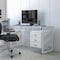 Flash Furniture Computer Desk Computer Desk w/3 Drawer Pedestal, Wht, 25-1/2" to 33" D X 29-3/4" H, 55" W X NAN-WK-017-GG - alternate 4